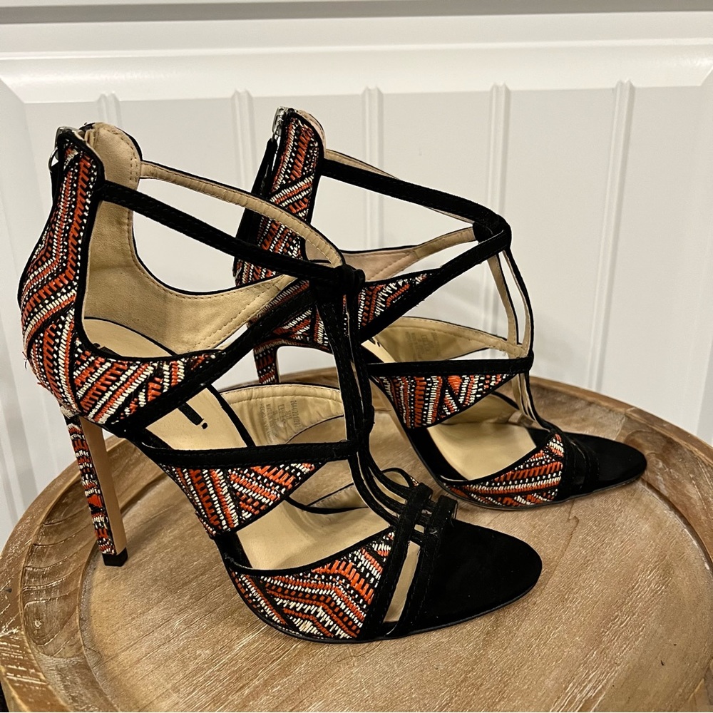 Zara Embroidered Cage Sandal